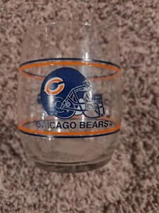 Vintage Chicago Bears NFL Short Barrel Logo Helmet Glass Stemless Tumbler - Picture 1 of 2