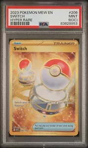 PSA 9(OC) 2023 Pokémon Mew EN Switch Hyper Rare #206 Mint Secret 151 Item POP 2 - Picture 1 of 2