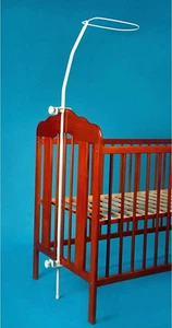 HALTERUNG FÜR BABYBETT DRAPE VORDACH MÜCKENSTANGE KLEMME STANGE KINDERBETT BETT - Bild 1 von 2