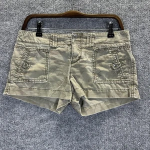 Vintage American Eagle Shorts Womens 8 Khaki Floral Cargo Pockets Short Y2K - Picture 1 of 13