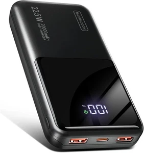 Powerbank 20000mAh USB-C USB-A Schnelllade Handy Smartphone Power-Bank schwarz - Bild 1 von 2