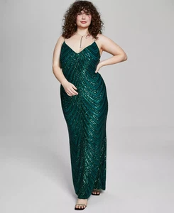 B Darlin Women's Plus Sz Dress 22W Trendy Size Sequined V-Neck - Picture 1 of 3