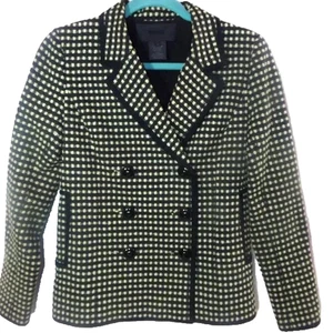 Miss Wu grüne Jacquard Jacke Gr. 2 zweireihiger Erbsenmantel Damen - Bild 1 von 8