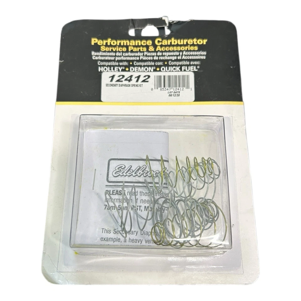 Edelbrock 12412 Holley Demon Quick Fuel Vacuum Secondary Diaphragm 7 Spring Kit Foto 1 de 4