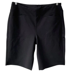 Belle by Kim Gravel neu ohne Etikett Ponte Bermuda Shorts Größe 14 schwarz Stretch Strick Pull-On - Bild 1 von 4