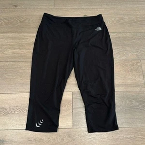 NORTH FACE Black Flight Series Vapor Wick High Waist Polyester Active Capri Sz L - Picture 1 of 13