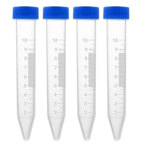 10Pcs 10ml Centrifuge Tubes with Blue Screw Cap Conical Bottom Graduated Marks - Picture 1 of 3