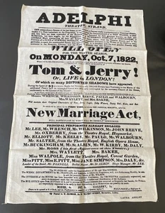 VTG Laura Ashley Tea Towel Adelphi Theater Advertisement Irish Linen England NOS - Picture 1 of 10