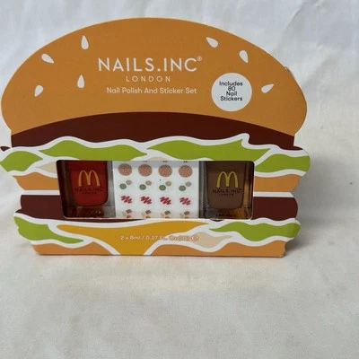 Esmalte de uñas Nails Inc. x McDonald Mini Duo con pegatinas - hamburguesa - 0,54 fl oz Foto 1 de 4