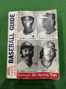 GUÍA OFICIAL DE BÉISBOL THE SPORTING NEWS ~ 1975 ~ Cubierta Lou Brock - Imagen 1 de 2