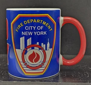 NYFD Souvenir Ceramic Coffee Mug New York Fire Department Original Stickers - Picture 1 of 9