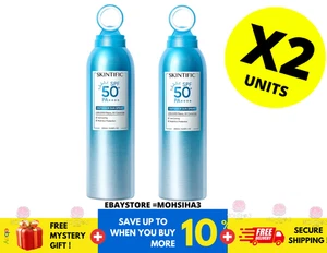 2 X SKINTIFIC Outdoor Sun Spray Sunscreen Mist Spf50+ PA++++ UVA/UVB Tinted - Picture 1 of 9