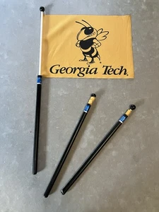 Lot of 3 Vintage Georgia Tech Flags Easy Roll up Method - Picture 1 of 6