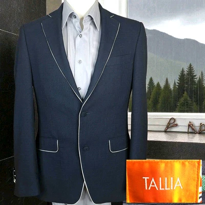 Tallia Sport Coat Blazer Mens 36R Dark Navy Double Vented - Image 1 of 4