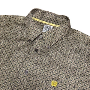 Cinch Mens Button Down Shirt Long Sleeve Western Diamond Print Large - Picture 1 of 10