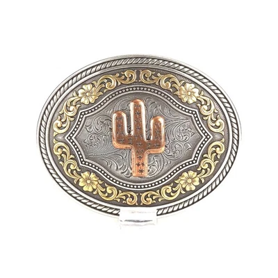 Hebilla de cinturón occidental para hombre Nocona cobre cactus dorado floral cuero regalo de vacaciones Foto 1 de 4
