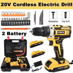 Electric Drill Power Tool Cordless Screwdriver Power Tools Drill Set W/ Battery - Picture 1 of 45