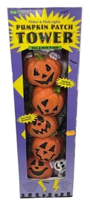 Torre de parche de calabaza de Halloween de colección mundo divertido luces intermitentes electrónicas - Imagen 1 de 21