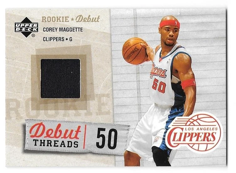 CORREY MAGGETTE JERSEY 2005-06 UPPER DECK ROOKIE DEBUT THREADS DT-CM LA CLIPPERS - Image 1 of 1