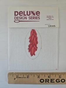 Deluxe Design Serie RED CHILE RISTRA 18ct Mono handbemalt Nadelspitze Leinwand - Bild 1 von 2