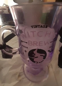 2 Witches Brew Purple Glass Goblets With Handle - Picture 1 of 4