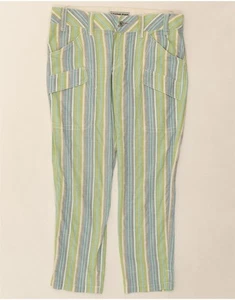 THINK PINK Damen Freizeithose IT 44 Medium W34 L26 grün gestreift AL15 - Bild 1 von 3