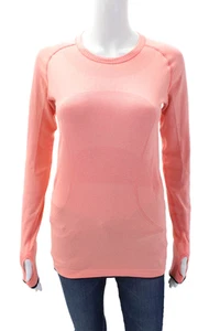 Lululemon Womens Crew Neck Long Sleeve Active Top Orange Size 6 - Picture 1 of 4