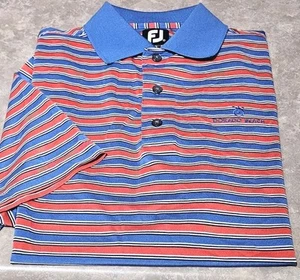 New! FOOTJOY-Blue/Red Stripe, Mens SS, Logo Summer Athletic Polo Golf Shirt-(S) - Picture 1 of 5