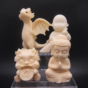 Vegetable Ivory Corozo Nut Tagua Nut Carved Dragon Monk Buddha Beast Ornaments - Picture 1 of 21