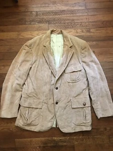 Vintage Vtg Corduroy Camel Blazer Jacket Mens Size Large - Picture 1 of 7