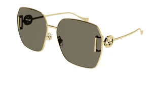 Gafas de sol para mujer Gucci GG1207SA-005 doradas/marrones tintadas - Imagen 1 de 4