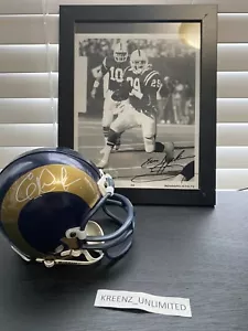 ERIC DICKERSON AUTOGRAPHED SIGNED RAMS MINI NFL HELMET BONUS COLTS SIGNED PHOTO - Picture 1 of 7