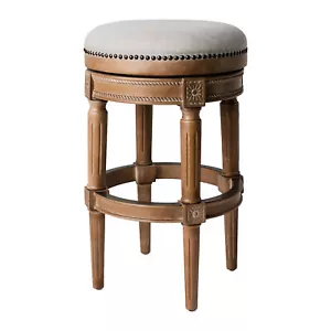 Maven Lane Pullman Backless Swivel Stool, Weathered Oak, Bar Height (Open Box) - Picture 1 of 6