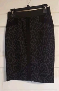 Studio Point Damen Bleistiftrock grau schwarz Frontreißverschluss super dehnbar gebraucht, in einwandfreiem Zustand Größe 4 - Bild 1 von 10