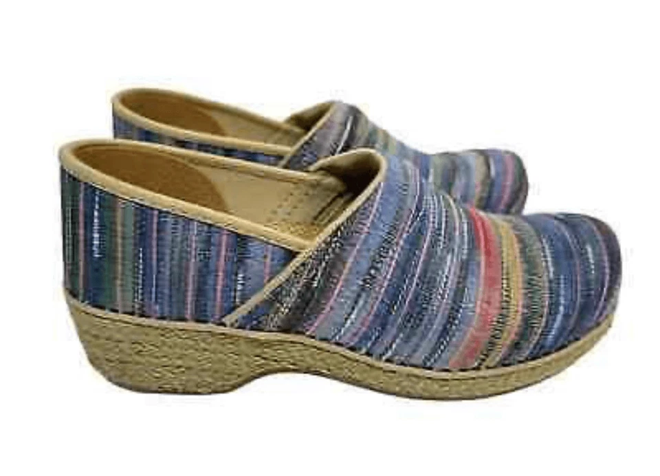 Zueco Dansko Yute Pro Tejido Rayas Colorido Talla 37/Alpargata Tejida Arco Iris Foto 1 de 4