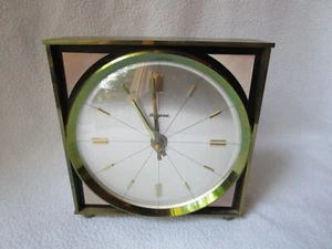 schöne Dugena Design Tischuhr Uhr Messing 16x15x5,5cm funktioniert einwandfrei - Bild 1 von 10