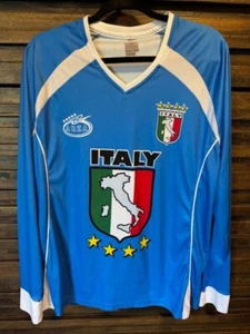 Italy Soccer Jersey Arza Sport MED Design Soccer Home Long Sleeve Shirt EUC - Picture 1 of 11