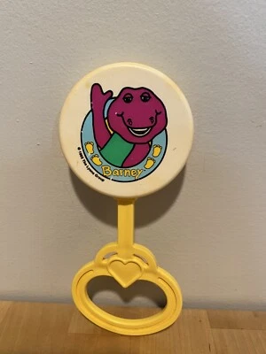 De colección 1992 Barney Baby First Rattle Lyon's Group Playskool Foto 1 de 4