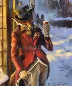 Mick Cawston "Here's To You Sir" Open Edition lustiger Fuchsdruck - Bild 1 von 2