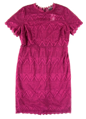 NUEVO CON ETIQUETAS LOVE X DESIGN Vestido Vaina Nordstrom Berry Rosa Encaje Manga Corta 3X Foto 1 de 4