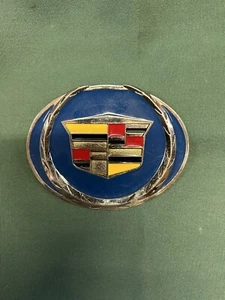 Vintage Cadillac Silber Blau Emaille Gürtelschnalle - Bild 1 von 3
