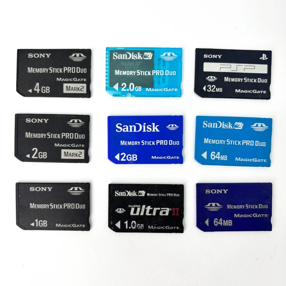 PSP Memory Stick Pro Duo SD Card (Sony Mark 2, Sandisk )  4GB 2GB 1GB 512MB 32MB - Image 1 of 3