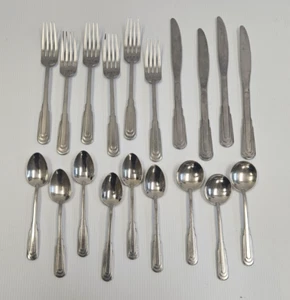 LOT OF 23 Oneida Cityscape 6 Fork, 6 Spoon, 4 Knife, 3 Soup, Stainless Flatware - Picture 1 of 8