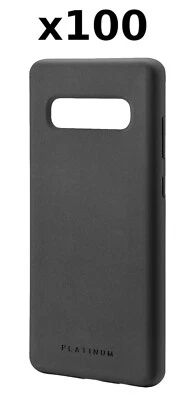 NEW Lot of 100 Platinum BLACK Silicone Phone Case for Samsung Galaxy S10+ Plus - Image 1 of 4