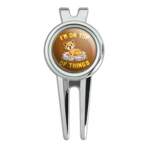 I'm On Top of Things Katze lustiger Humor Golf Divot Reparaturwerkzeug und Ballmarker - Bild 1 von 5