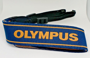 🎦VIDEO👀RARE![Unused] Olympus Blue & Gold Camera Neck Shoulder Strap From JAPAN