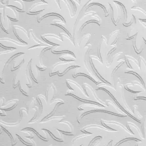 Papel pintado de vinilo blanco botánico de hoja alta Anaglypta RD80026 en relieve - Imagen 1 de 2