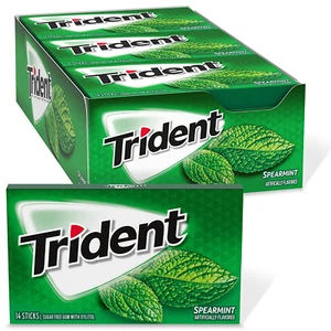 Trident Spearmint Sugar Free Gum, 14 Count (Pack of 12) (168 Total Pieces) - Picture 1 of 10