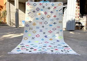 4 x 8ft Beni Ourain Rug, Moroccan woven carpet, Azilal Hand knotted Tribal rug - Picture 1 of 5