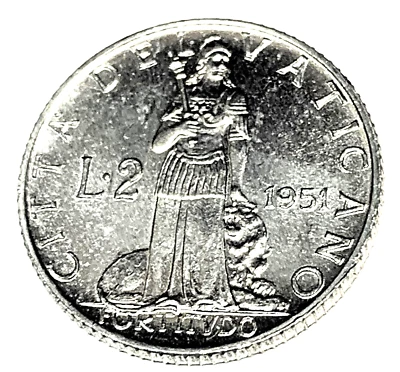# C7463   VATICAN  CITY     COIN,    2 LIRE  1951   Unc. - Image 1 of 2